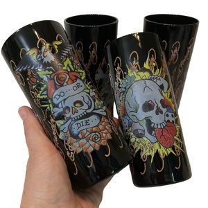 Ed Hardy Drink Glasses (4)